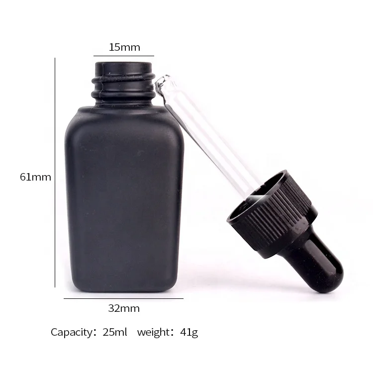 100ml matte black square glass bottle for perfume and spray lid