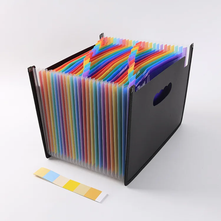 12 24 pockets desk document organizer a4 accordion expanding file folder with tags