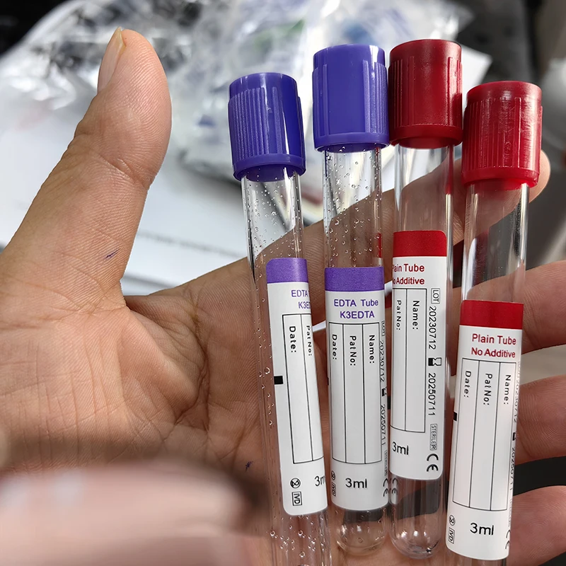 1-5ml 5-10ml disposable edta k2 k3 vacuum blood collection tube glass/PET customizable medical blood sample collection tube