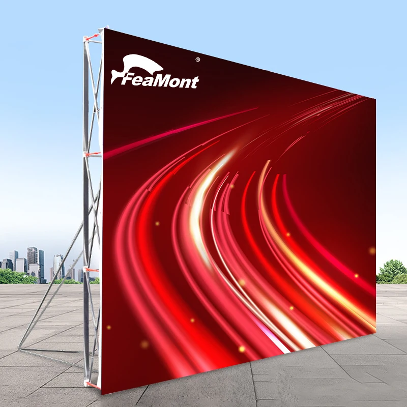 Quick Display Indoor Outdoor Foldable Pop Up banner stand Tension Fabric Banner Stand backdrop stand