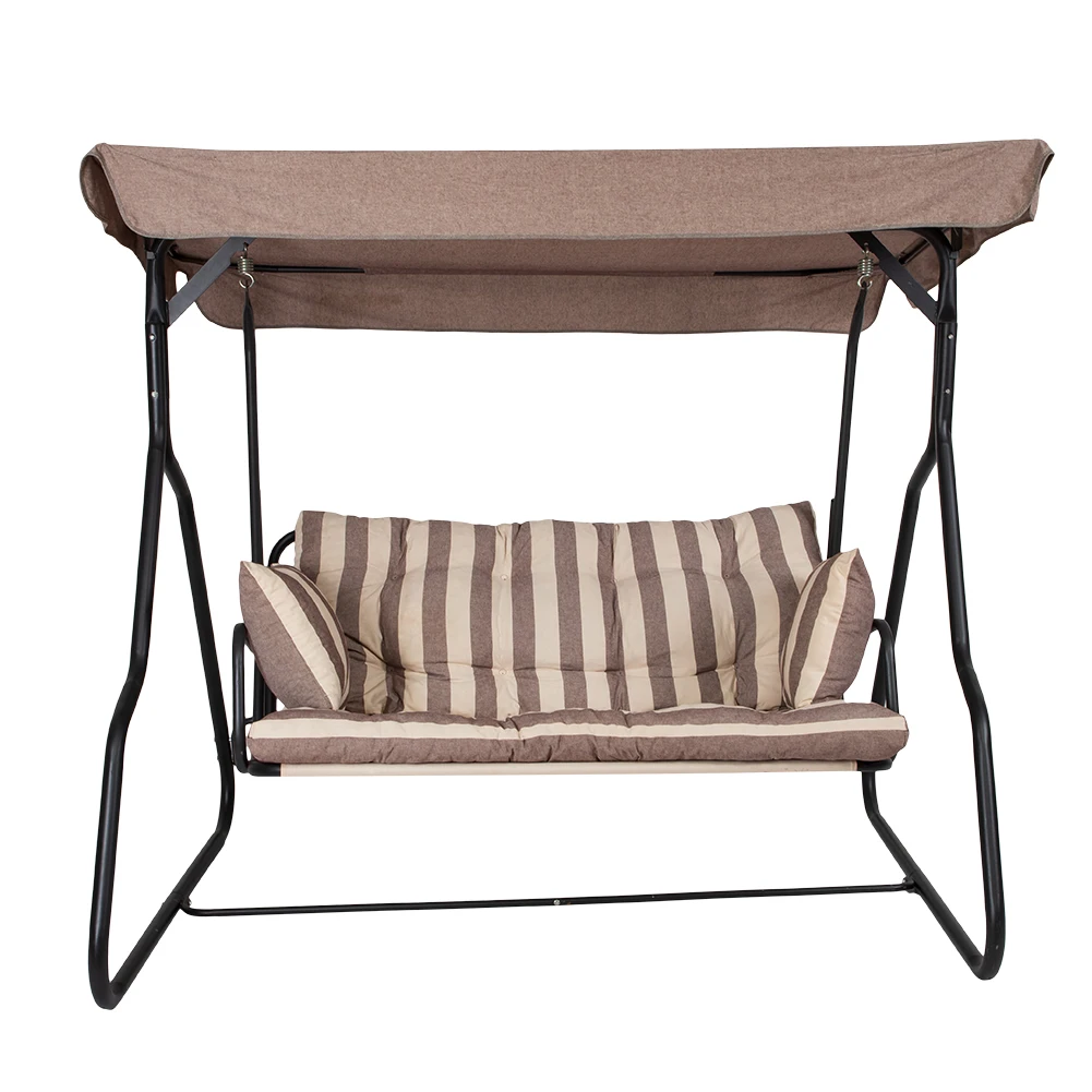 Modern Outdoor Triple Hanging Chair 3 Seat Patio Swing Garden Swing Chair With Canopy