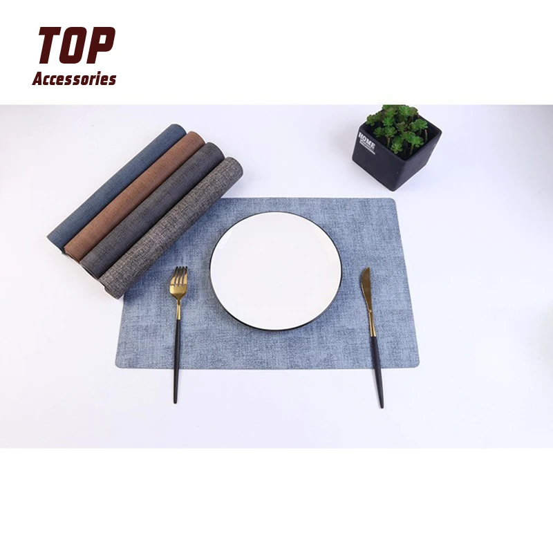 Wholesale Customized PU Leather Christmas Cup Coaster Sets Place Mat Table Mats