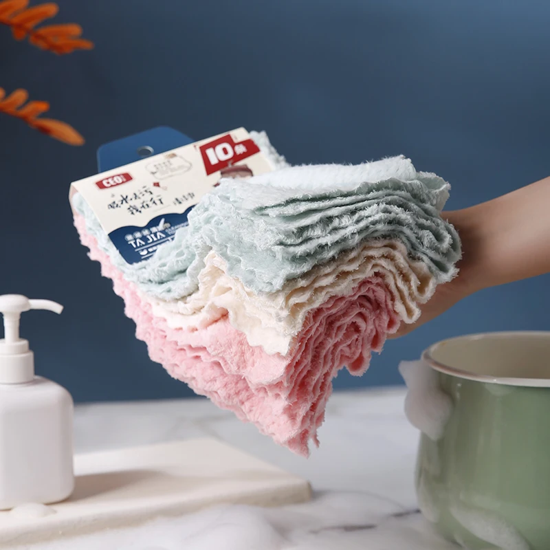 Household microfiber cleaning cloth bamboo fiber kitchen dish cleaning cloth