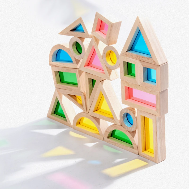 SamBlocks Montessori Дошкольная игрушка для детей радужные акриловые строительные блоки