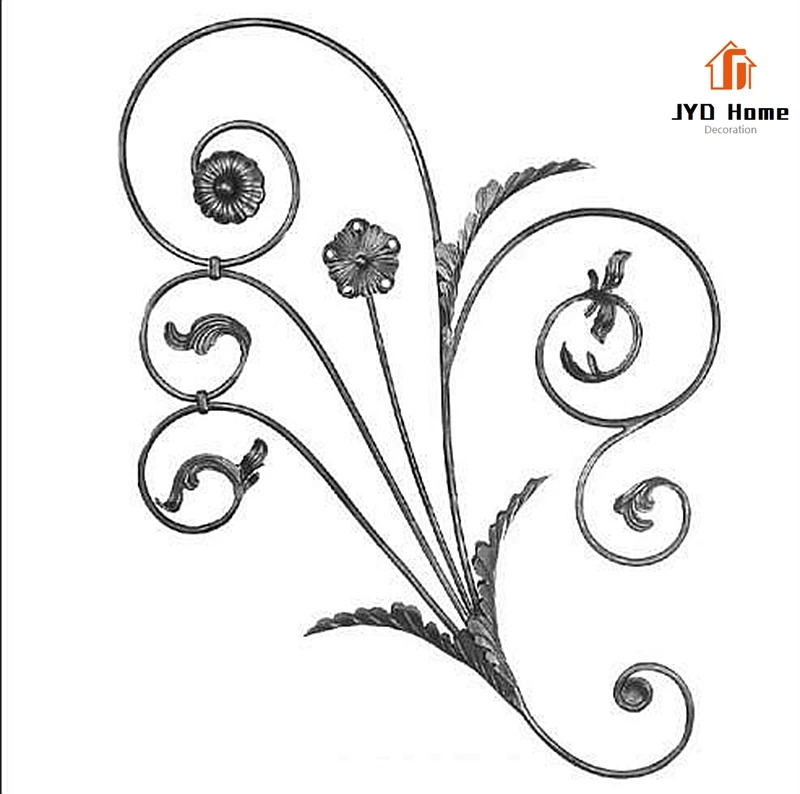 JYD Home Decorative Wrought Iron Panels Metal Balusters for Gate Fence Railing