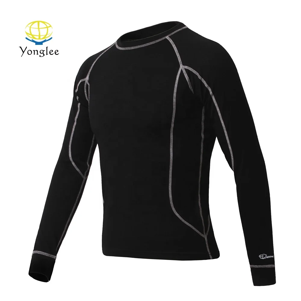 
Custom Super Comfortable Long Sleeve Mens Merino Wool Base Layer 