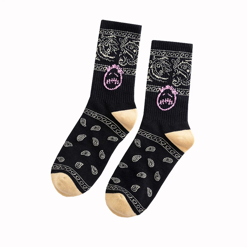 Wholesale AF1 Grimace DunkSB High Band AJ6 Cashew floral socks men and women hip-hop crew cactus jack socks