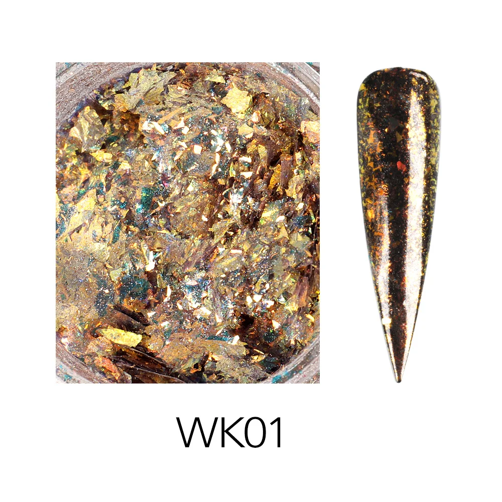 Angnya New Design Nail Acrylic Powder Acrylic Powder Nails Star Aurora Cloud Brocade Powder For Nails