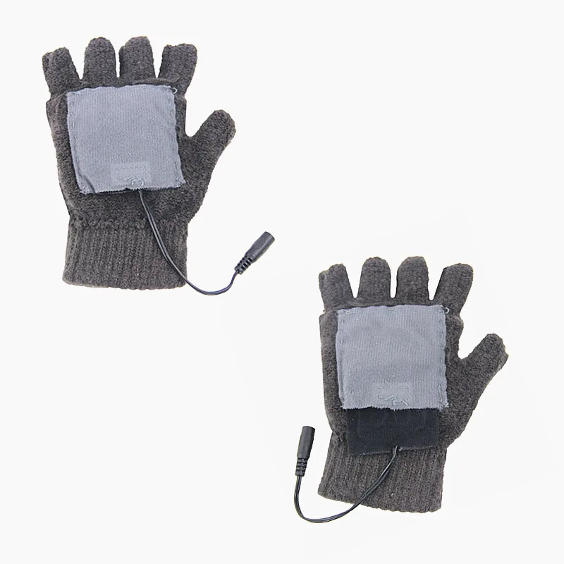 Graphene Heated Gloves Electric Heater Knitted Gloves Half Finger Gloves usb wireless half heating mittens