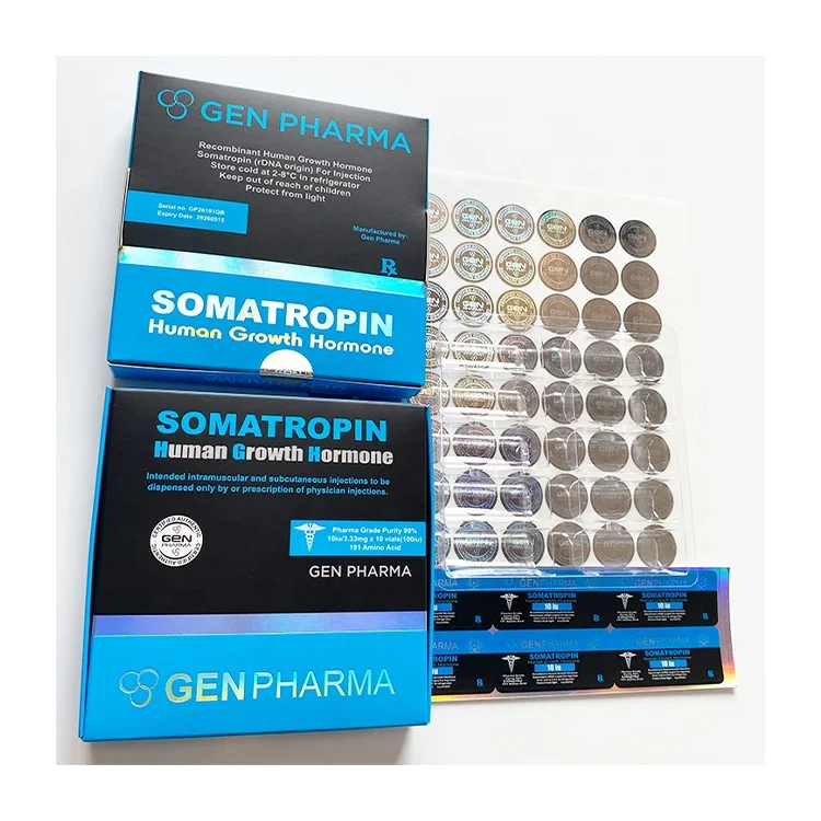Pharma packaging 11 - H gh bodybuilding injections growthh hormone GEN pharma packaging boxes holographic 2ml 3ml vial labels