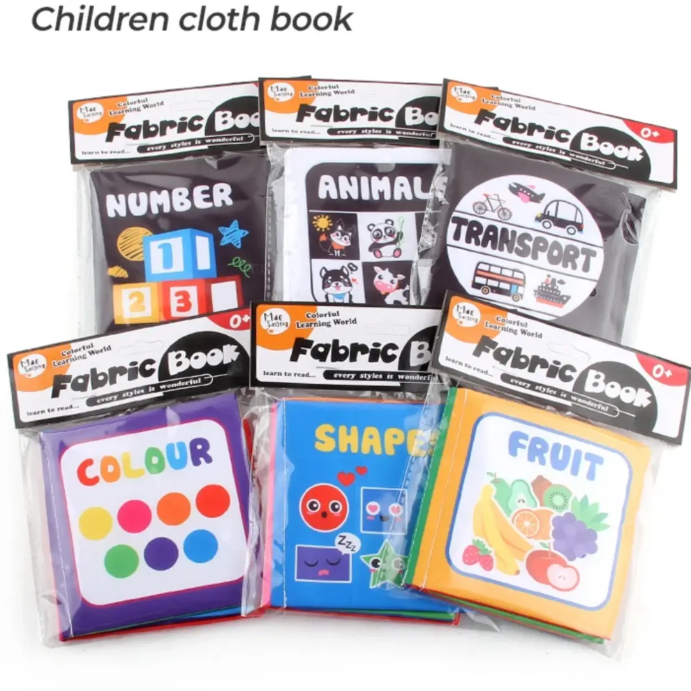 Montessori Baby Cloth Books Soft Rustle Sound Baby Quiet Books Infant Early Learning Educational Toys 0 -12 Months Rattle Book