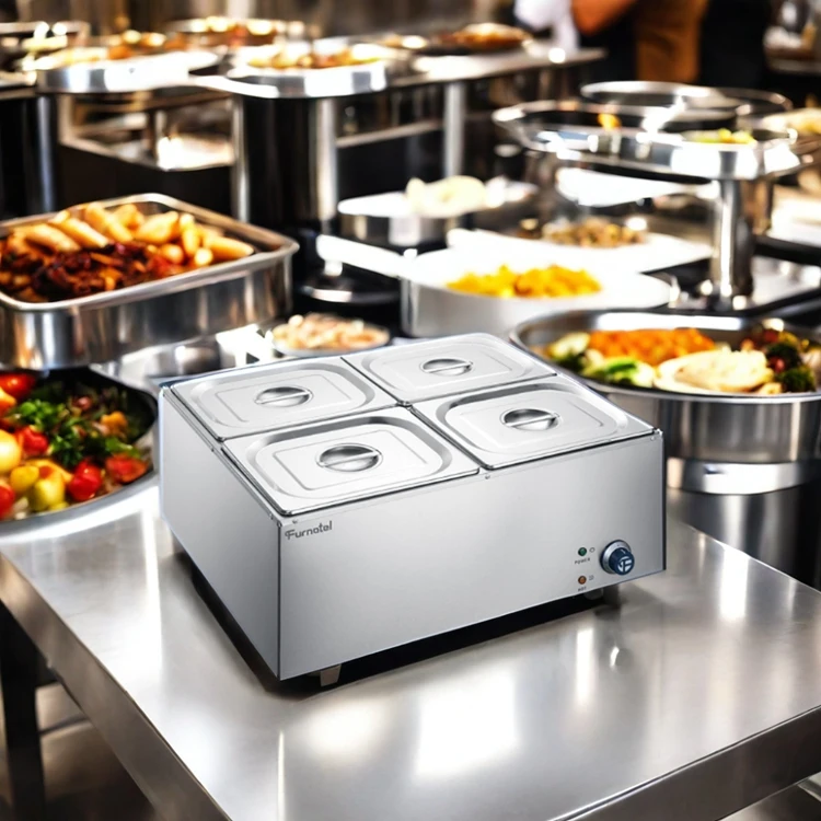 Bain Marie подогреватель для еды на 4 сковороды из нержавеющей стали