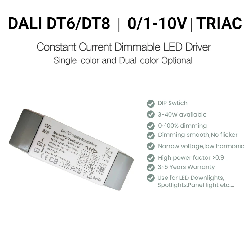 Dimmable dali driver DT6 dali led driver dt8 driver dali track light,Panel light driver,Linear Light Driver,Downlight DALI NFC