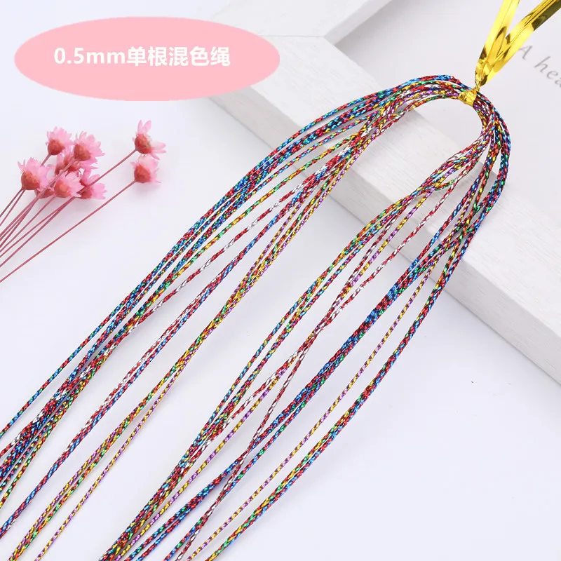 Colorful Hair Strings Hair Tinsel Extensions Party Highlights Glitter Hair Thread Yarn Braiding Wire Ribbon for Girls Women