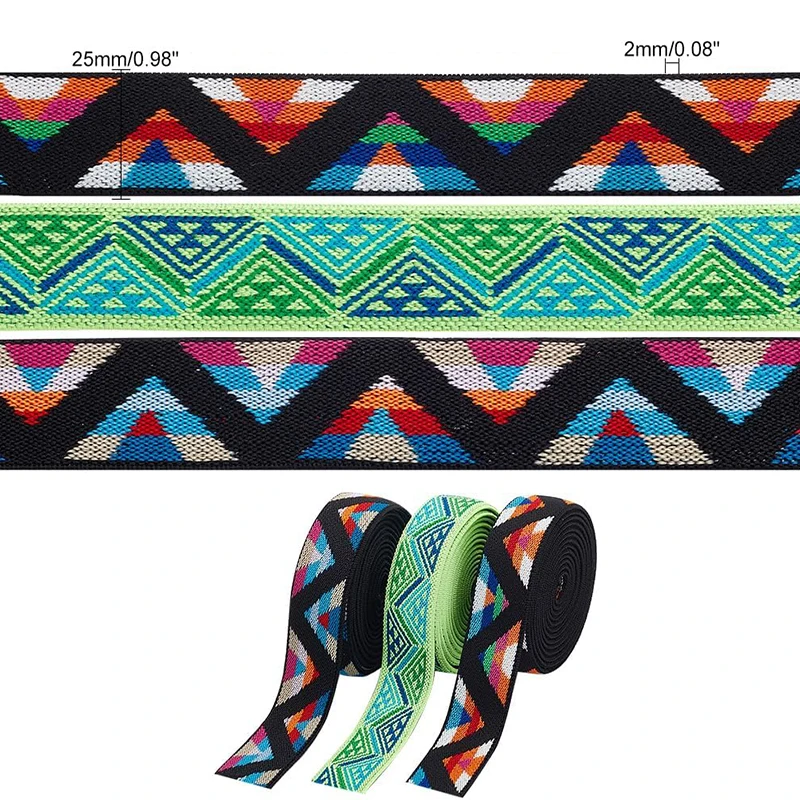 Most Popular Custom Logo Color Pattern Nylon Polyester Latex Woven Elastic Band Jacquard Emboss Elastic Waistband Webbing