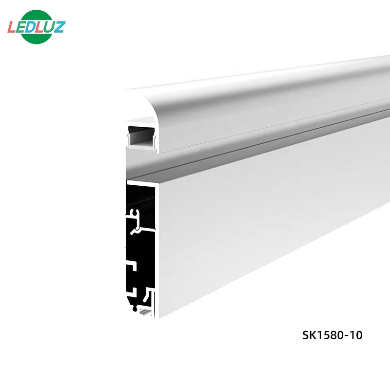 SK1580 Surface Mounted LED Skirting Lighting LED Aluminum Strip Profiles With PC Opal Diffuser