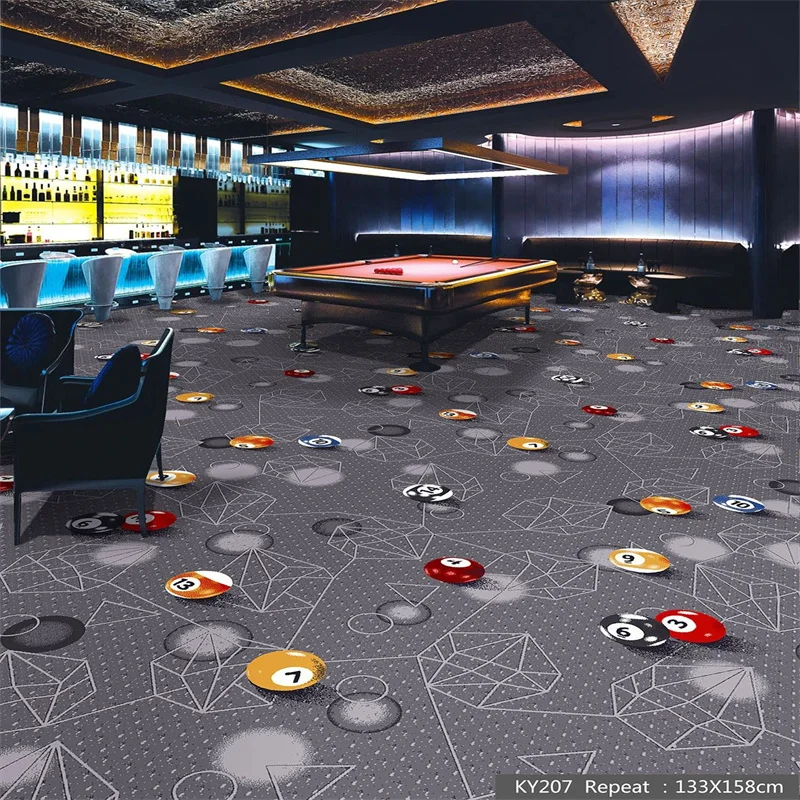 Pool Hall Special Printed Carpet Custom Printing Full Spread Of Fire Retardant Billiard Club Hotel Corridor Carpet Custom LOGO