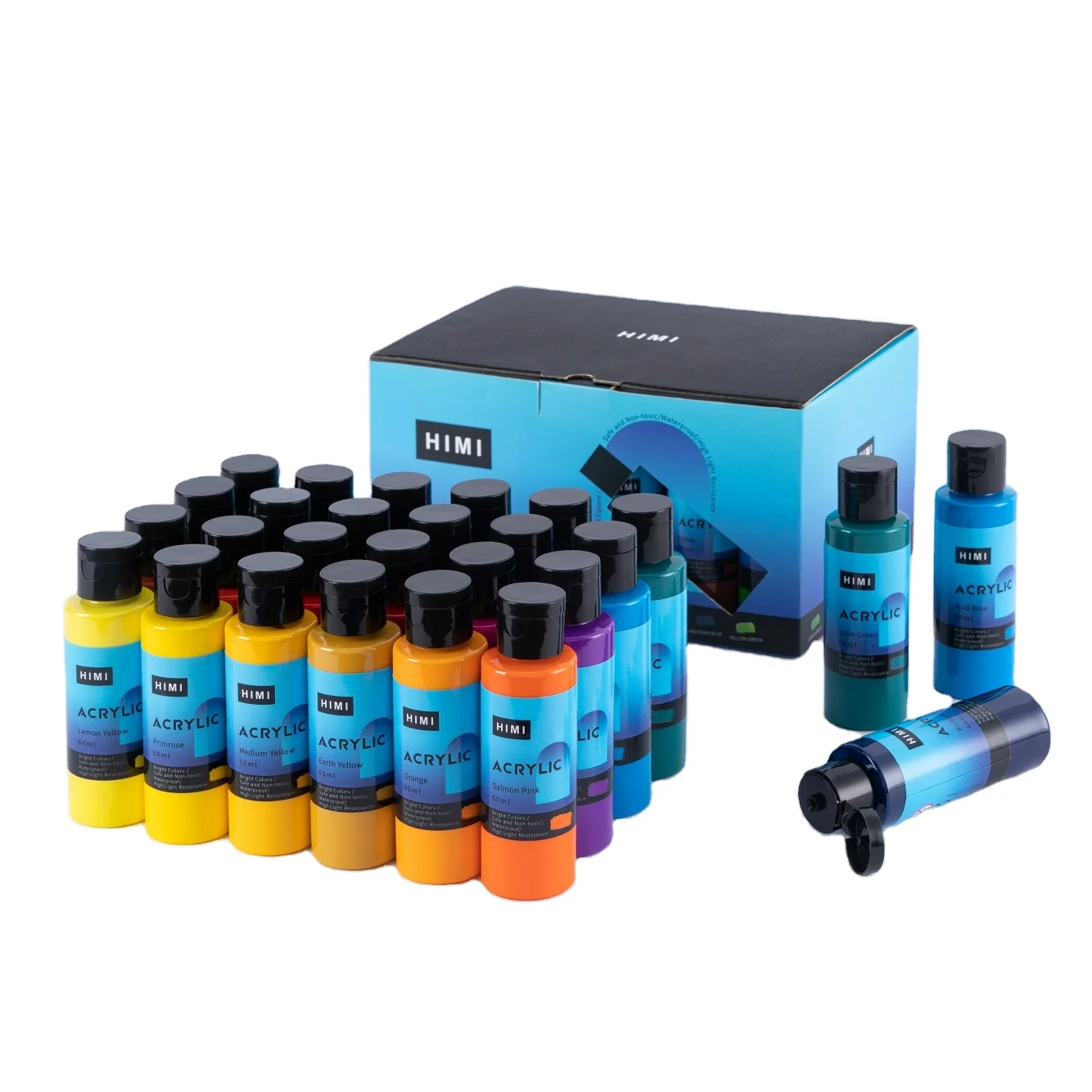 MIYA 60ml/24colors Basic Pure Acrylic Paint Set Studio Acrylic Paint