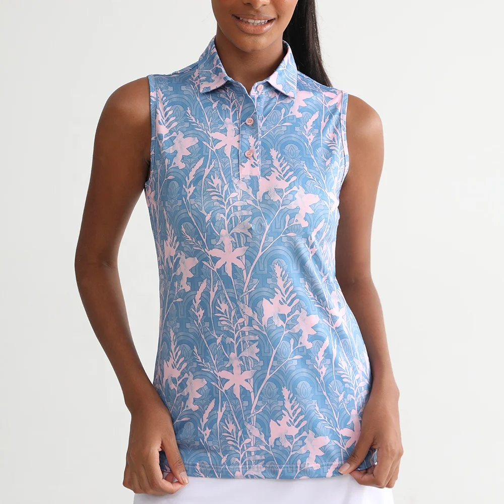 Golthan Wholesale Ladies Sport T-shirt Sublimation Sleeveless Custom Womens Polo T Wear Long Sleeve Apparel Golf Shirt