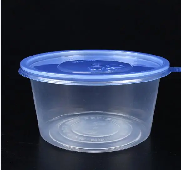 Clear 16 32 oz ounce safe lock plastic round pp deli hot soup freezer bowl disposable food container with locking lid
