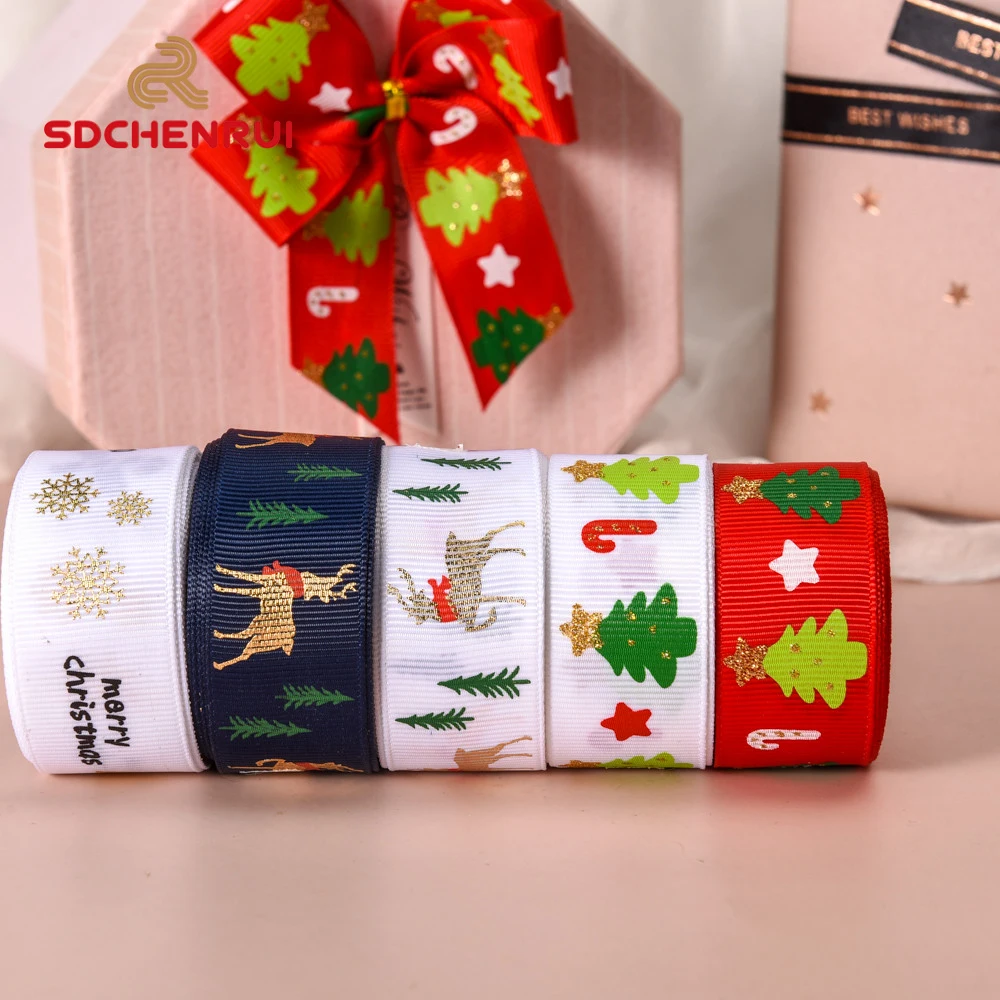 Custom100% Handmade print grosgrain gift ribbon stripes for girl hair bows for bows black ribbon tie