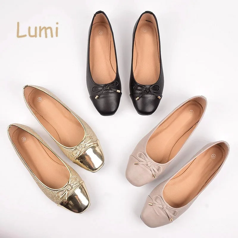 Ladies comfortable patchwork flat ballet pumps shoes for women