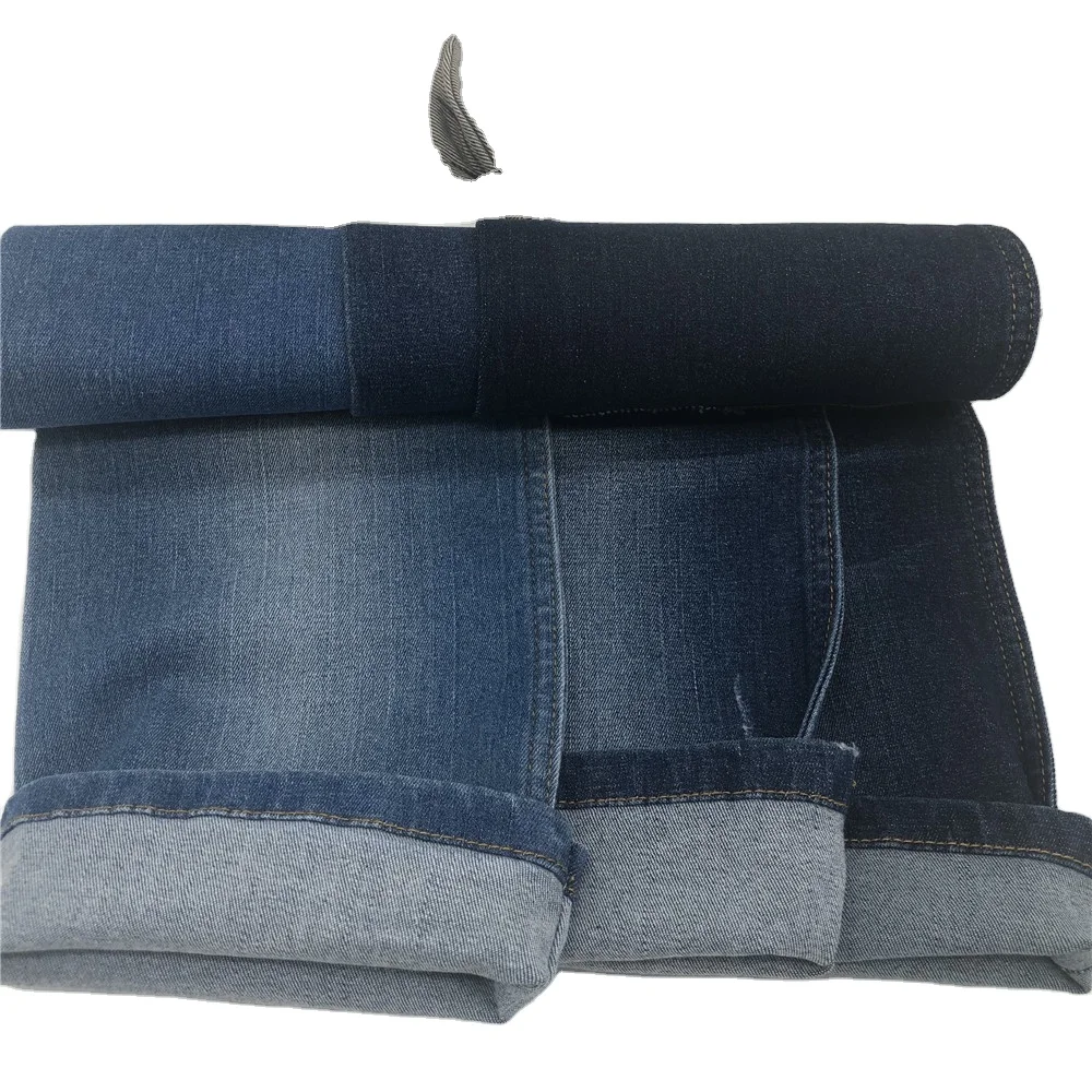 8oz indigo 98% cotton 2% elastane stretched denim fabric for jeans