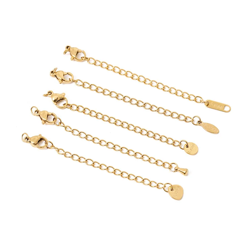 Multi Designs 18k Gold Plated Stainless Steel Necklace Extenders Delicate Necklace Extender Chain