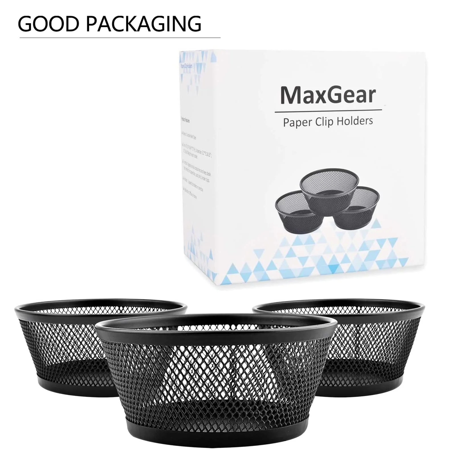 Maxgear 3 упаковки черный сетчатый Настольный канцелярский органайзер зажим держатель для чашки Круглый