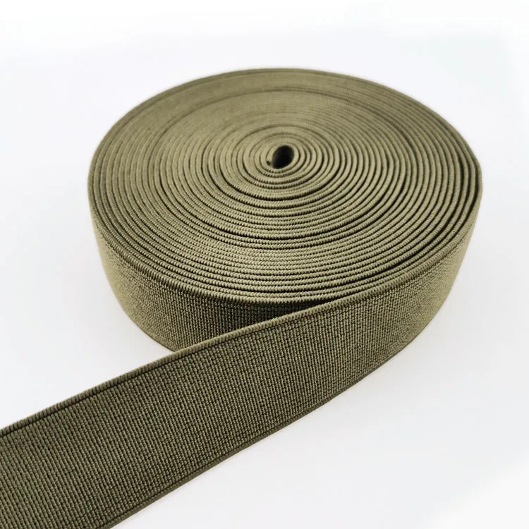 In Stock 25 mm  Flat Weave Polyester Webbing High Tenacity Rubber Elastic Bands