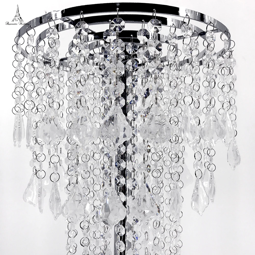 Factory Wholesale Tall Gold Acrylic Crystal Chandelier Wedding Centerpieces