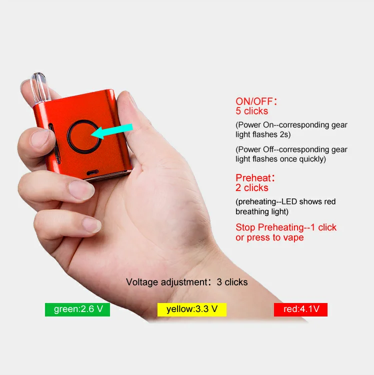 Самый популярный вейп-мод Vmod cbd kit 900 мАч, батарея предварительного нагрева, регулируемое напряжение от компании baishtech