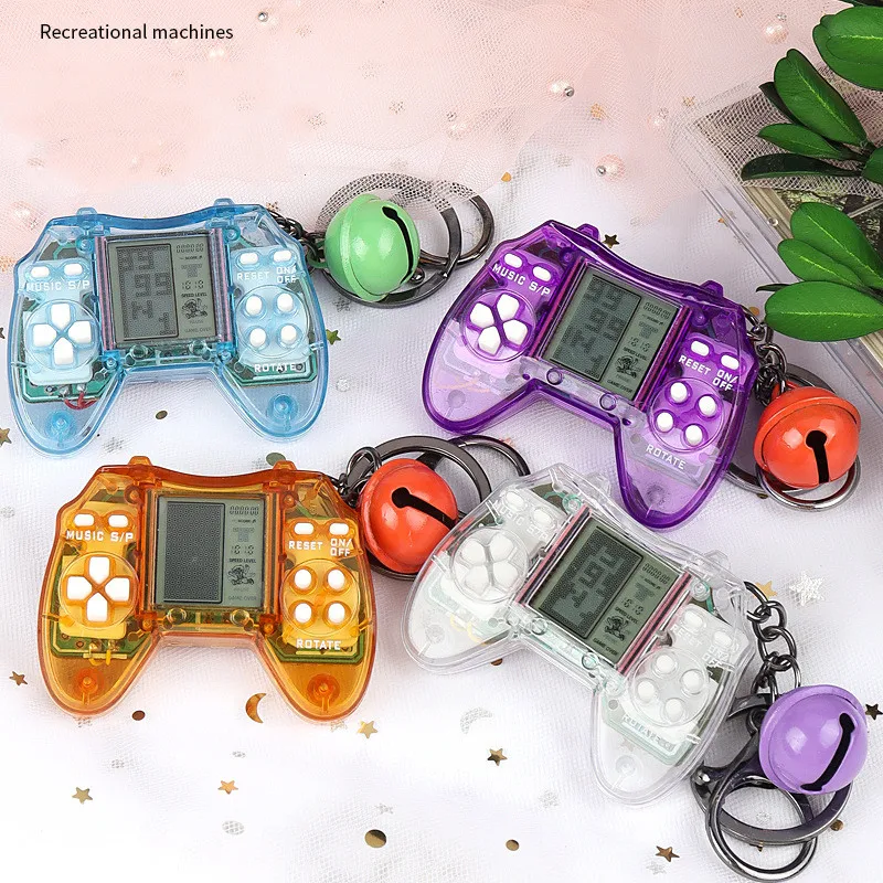 Game console keychain Multifunctional handheld mini game controller keychain puzzle cute key small electronic toy gift
