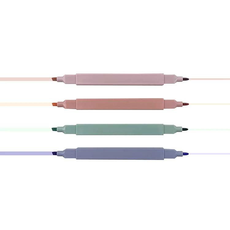 Wholesale non-toxio Novelty Solid Pastel Bible Highlighter Pen Multi Color dual tips Gel Highlighter Marker Pen Set for Children