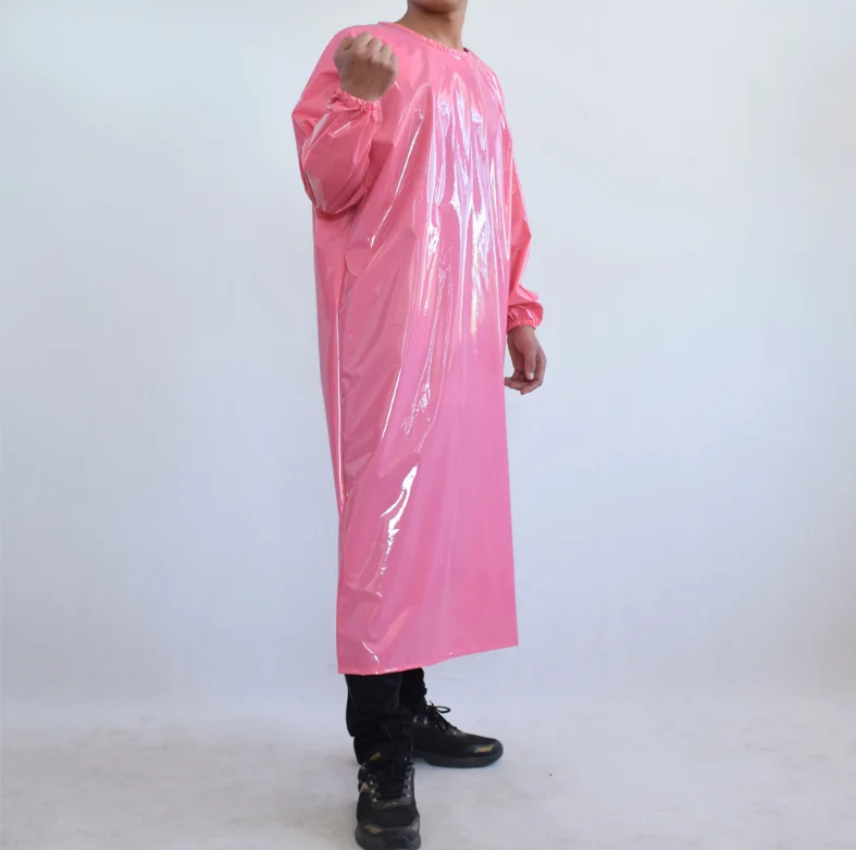 Heavy duty waterproof plastic TPU  long sleeve bib work apron