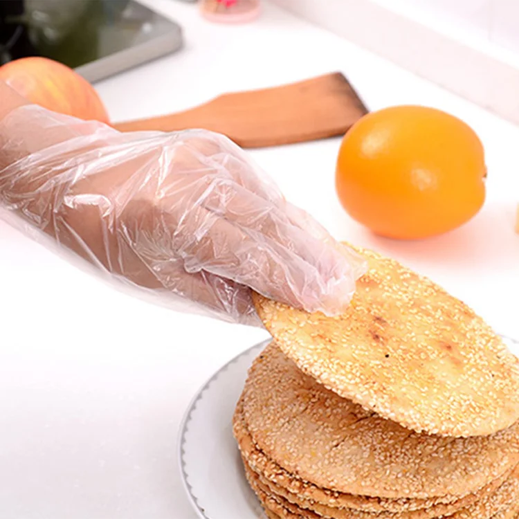 China Top Sale Eat Food Grade Contact Disposal Gloves Powder Waterproof Plastic Gloves