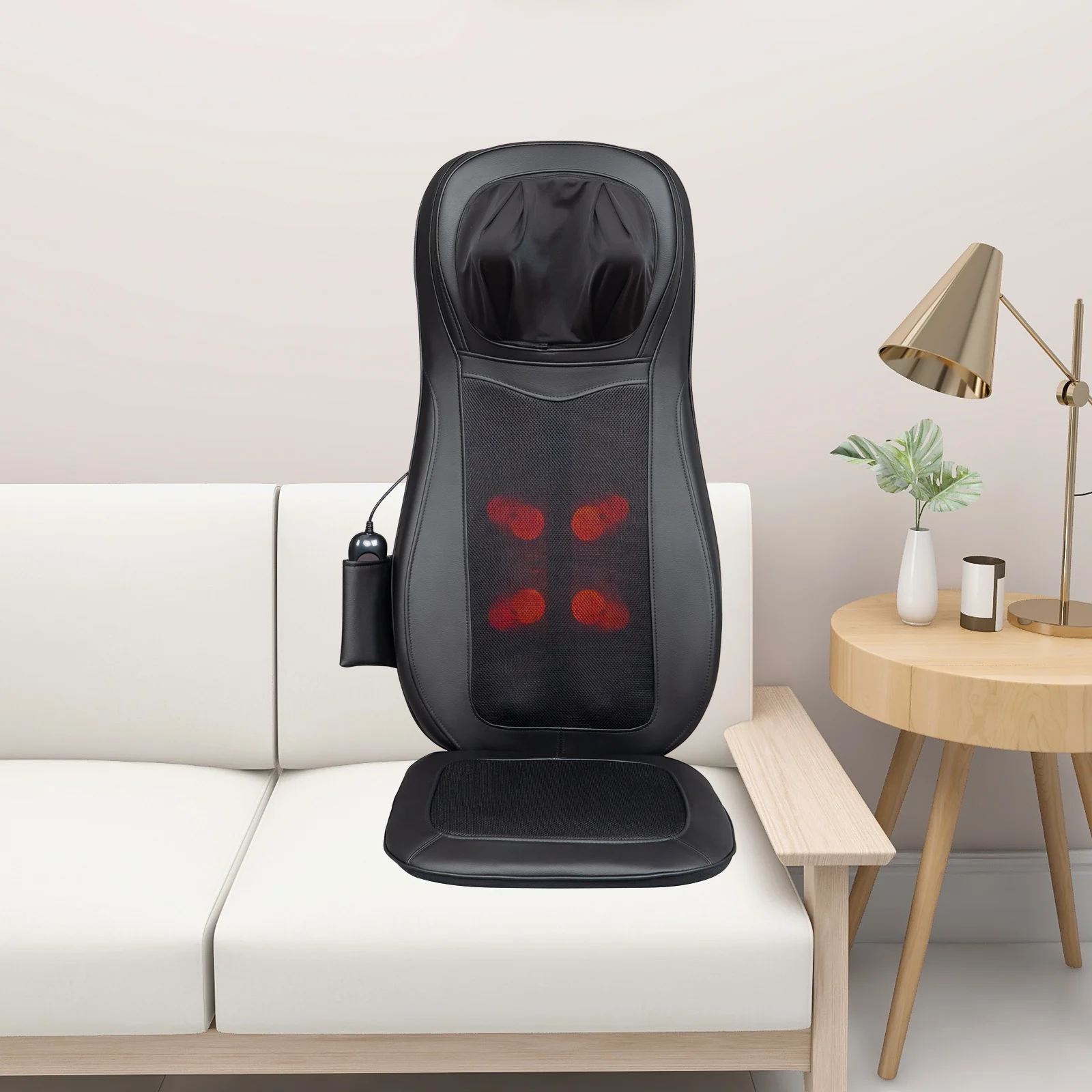 Portable Foldable Buttocks Vibration Massage Seat Cushion Replacement Cushion Massage Chair Black Leather Body OEM Power ROHS
