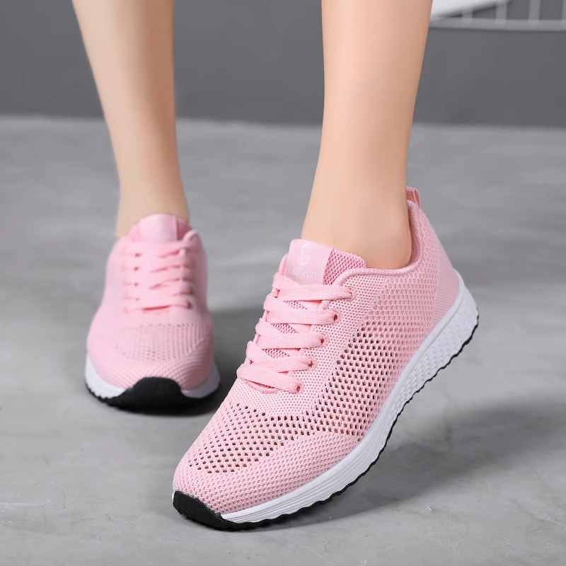 Factory price  women sport shoes pink walk sports shoes casual sports shoes running mountaineering