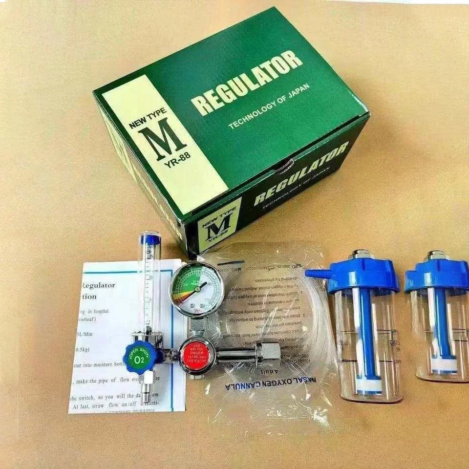 2022 Factory Supply reguladores de oxigeno medicinal cga540 humidifier flow regulator medical humidifier manometer