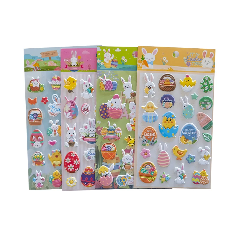 Easter Cute Decoration Cartoon 3D Puffy Stickers Bubble Stickers For Kids