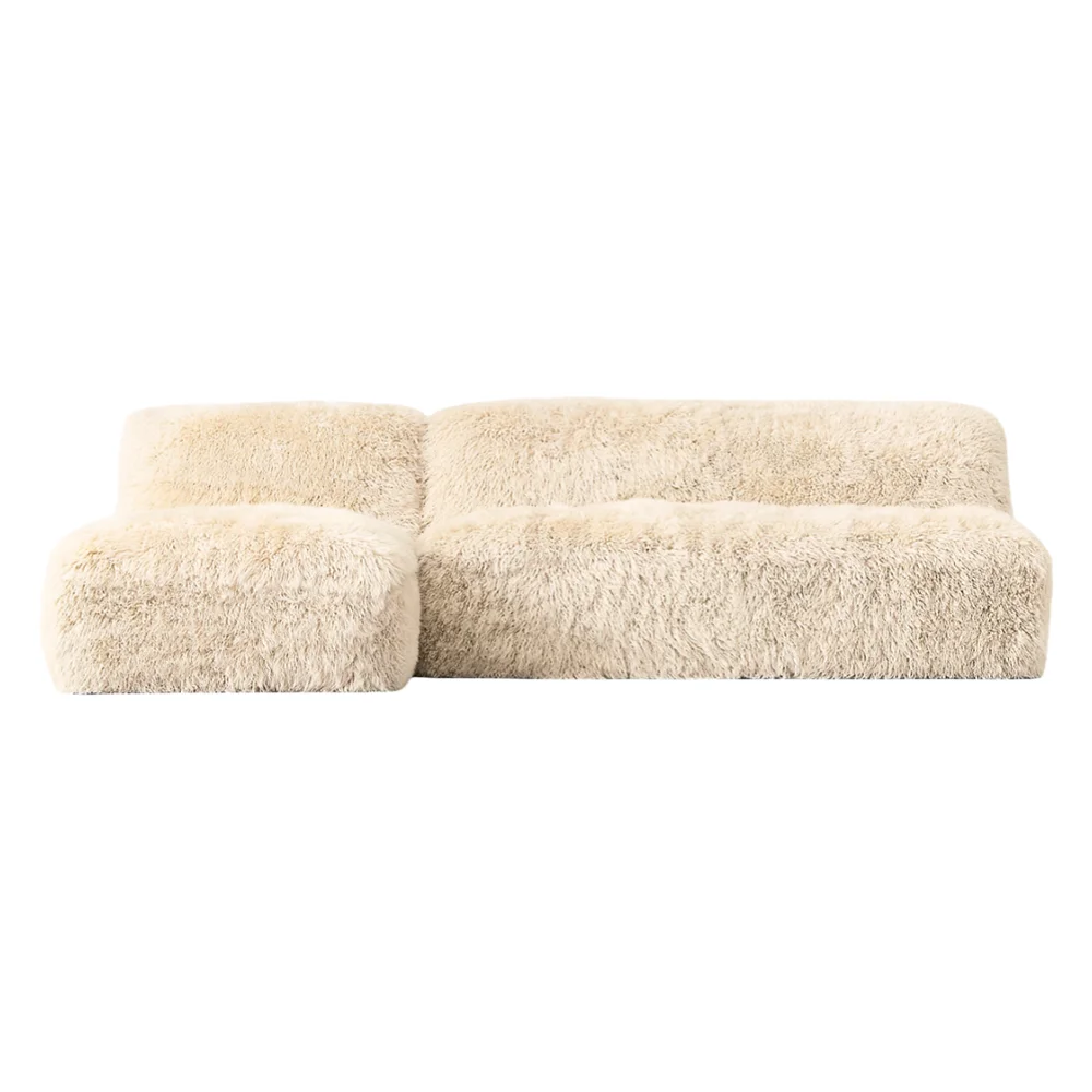 Modern Living Furniture Fabric Sofa Home Furniture Sofa Set Wrapped In Long-haired Sheepskin Floor Sofa