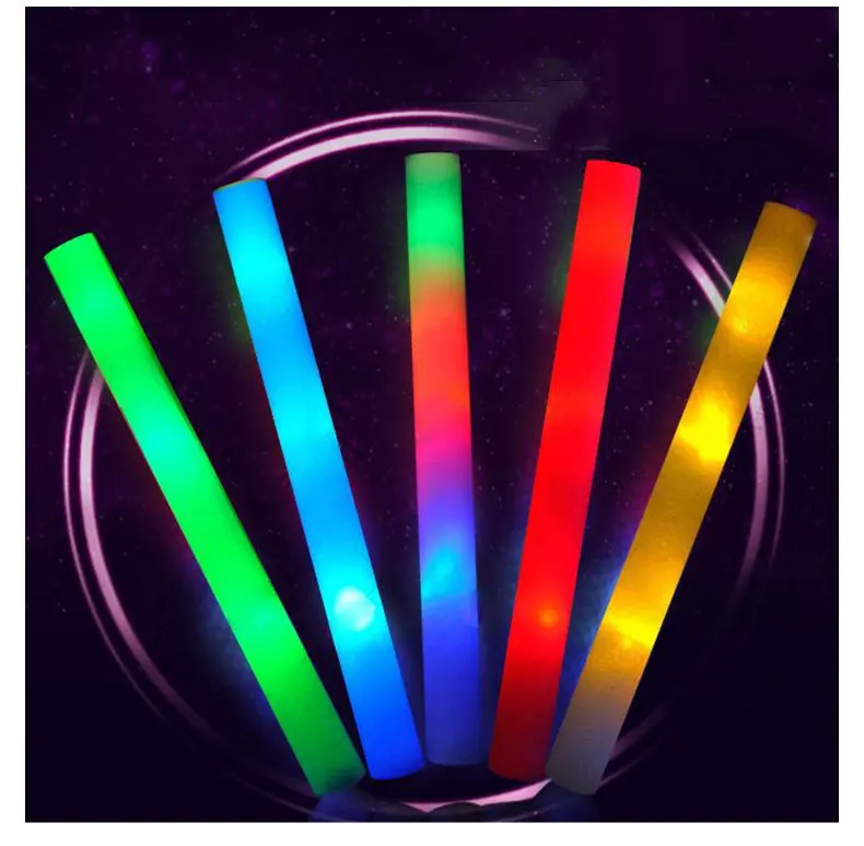 RICHSHINING Factory Price 48cm Led Foam Stick Glowing in the Dark Multi-Color Flashing Penlight Concert Sticks for Party