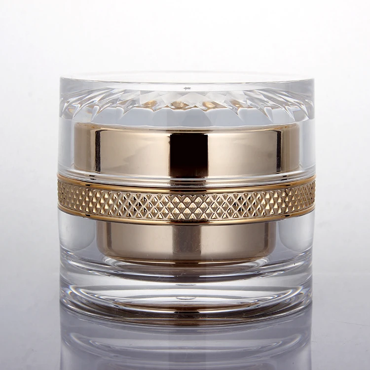 OEM Acrylic Cosmetics Set Personal Care Face Golden Pattern Cream Bottle