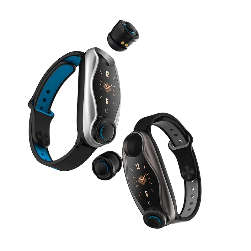 T90 smart watch with TWS earbuds 2 in1 Sports Fitness Activity smart band Heart Rate Tracker Blood Pressure bracelet