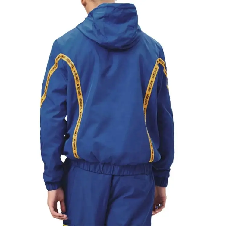 Popular Design Nylon Track Suit Men Cotton Velour Sweatsuit Logo Tracksuit