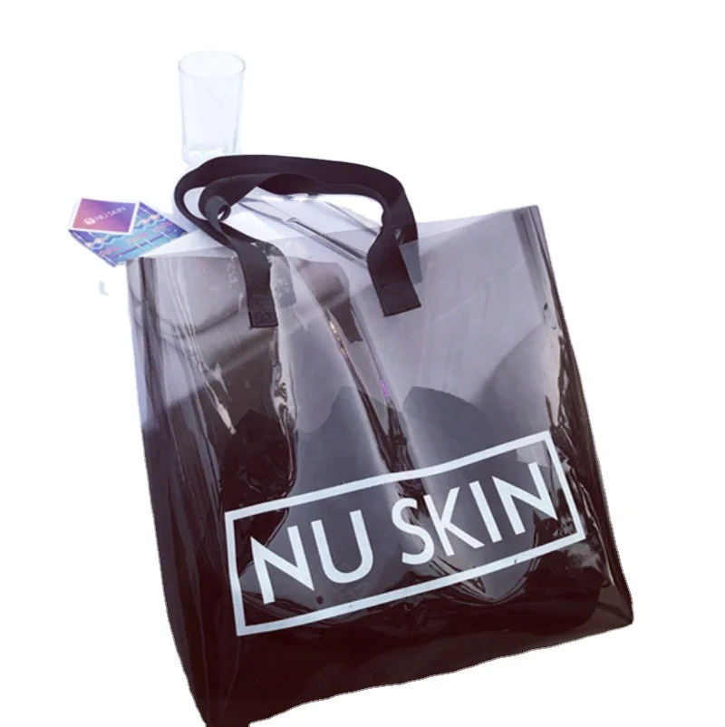 Personalized candy colored high-quality custom letter waterproof large capacity shopping gift pvc bag