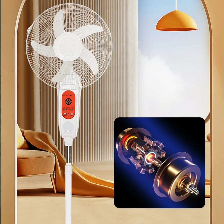 Multifunctional Home 16 18 inch  5 Blades Solar Panel Rechargeable Battery Cooling Fan AC DC Stand Solar Fan