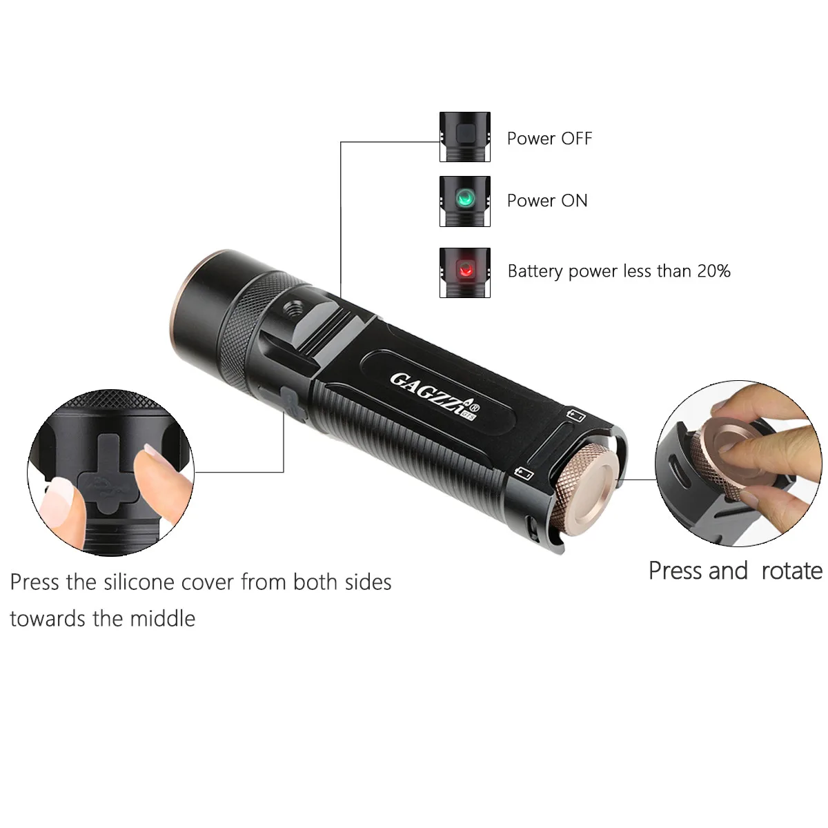 Aluminum Alloy Flashlight Tactical Flashlight Super Bright 1200LM LED Flashlight Zoom Torch
