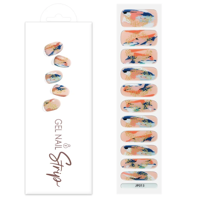 Long-lasting UV Lamp Compatible Gel Nail Strips Full Nail Wraps with Easy Application Salon Quality Nail Stickers