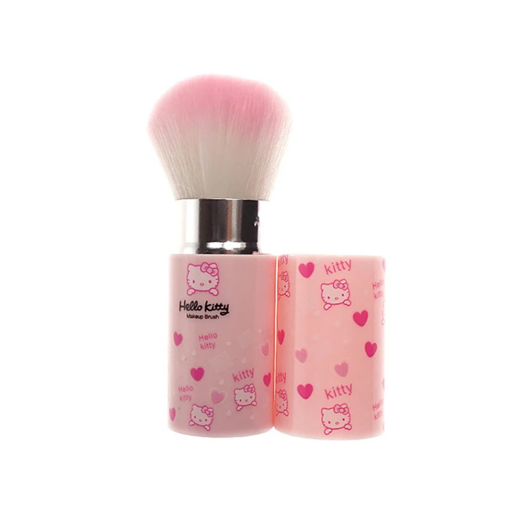 Amazon Hot Selling Beauty Tool Japanese Cartoon Retractable Hello Kitty Blush Skin Makeup Brush for Travel